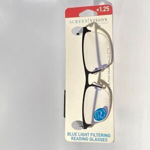 0582 Reading Glasses 1.25 Half Rim Black Blue Light Filtering